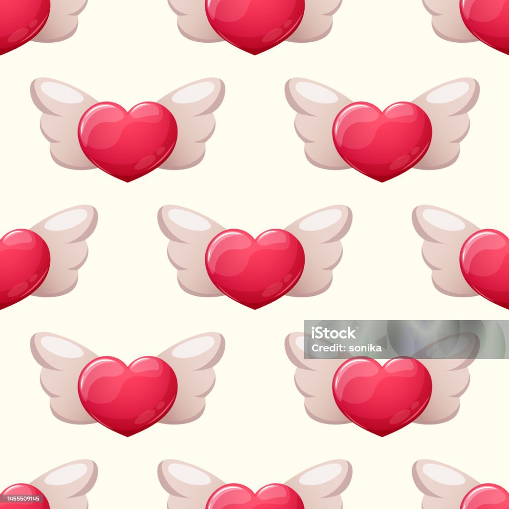 Ilustración de Patrón Con Corazones Rojos De Dibujos Animados Con Alas Sobre Fondo Blanco y más Vectores Libres de Derechos de Ala de animal - iStock Ilustración de Patrón Con Corazones Rojos De Dibujos Animados Con Alas Sobre Fondo Blanco y más Vectores Libres de Derechos de Ala de animal - iStock
