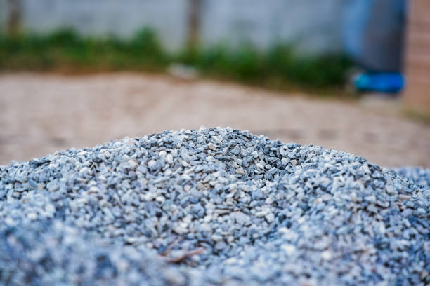 Pile of stones for construction.