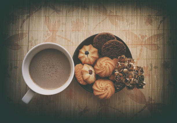 cup of coffee and cookies