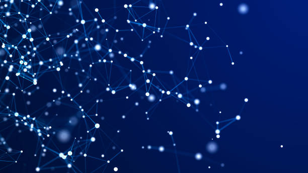 istock Electronic block of information dissemination. The movement of triangular figures in a structural connection. 3D 1455516662