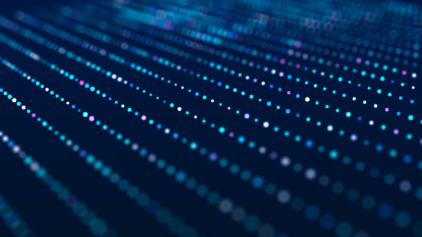 istock Abstract background from dots and lines. Wave of musical sounds. 3D rendering. 1455516783