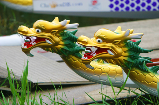 Dragons on dragonboats in Italy.