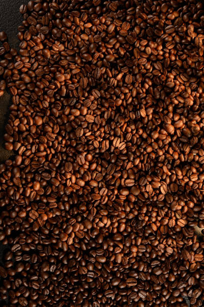 Macro image of roasted coffee beans. Can be used as a background stock photo