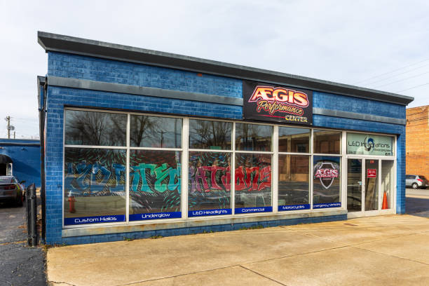 Aegis Performance Coatings, Burlington, NC Burlington, NC, USA-2 Jan 2023: Aegis Performance Coatings Center, marketer of hydrophobic protective coatings. aegis stock pictures, royalty-free photos & images