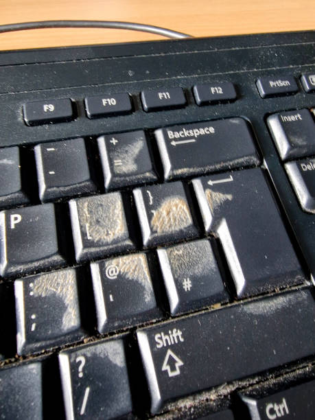 istock Close up of a grubby computer keyboard 1455537078