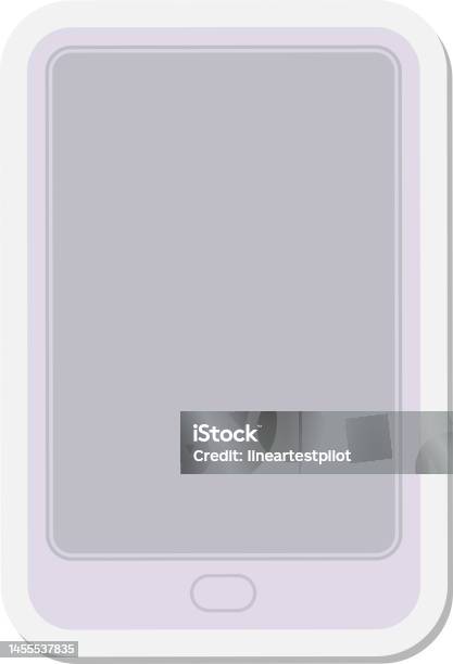 Computer Tablet Sticker Stock Illustration - Download Image Now - Art ...