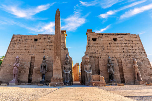 istock Luxor Temple main entrance, first pylon with obelisk, Egypt 1455538450
