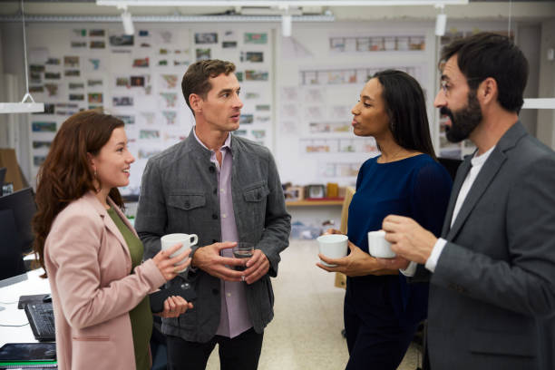 istock Multiracial business team taking a coffee break 1455543868