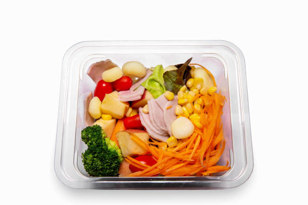 Salad, Box - Container, Delivering, Take Out Food, Vegetable stock photo