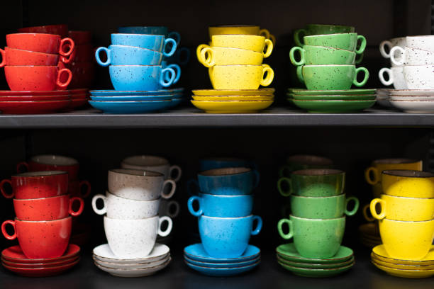 istock a lot of colored cup on the shelf 1455545515