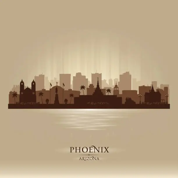 Vector illustration of Phoenix Arizona city skyline silhouette