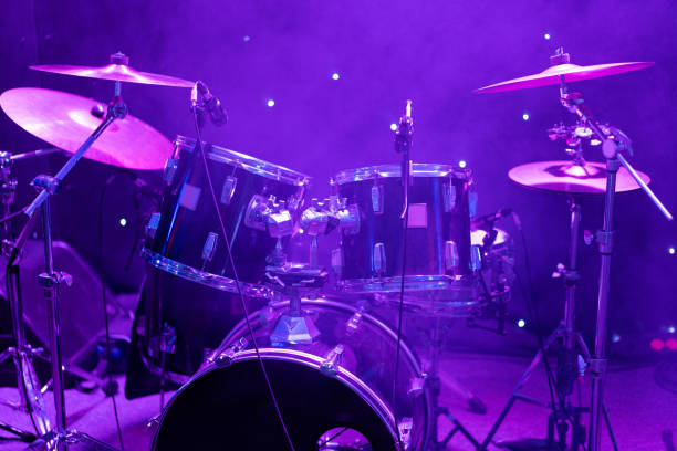 istock drums on stage during a concert 1455546711