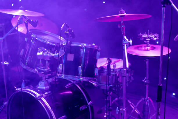 istock drums on stage during a concert 1455546715