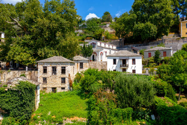 Traditional greek village of Pinakates on Pelion mountain in central Greece. Traditional greek village of Pinakates on Pelion mountain in central Greece. pilio greece stock pictures, royalty-free photos & images