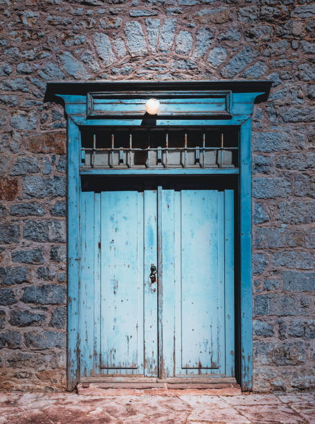 Free Stock Photo of Blue Building With Wooden Door | Download Free ...