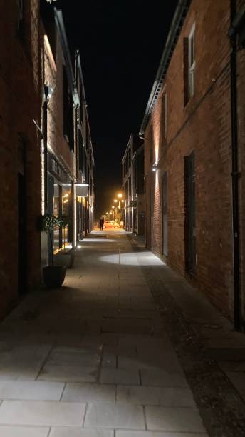 istock View down an alleyway at night 1455550057