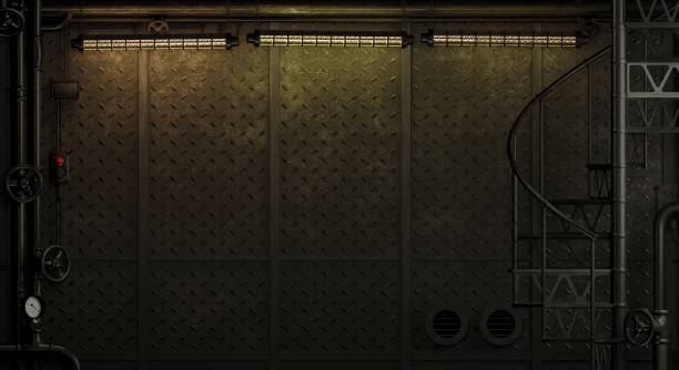 Wall ship made of metal dark panels
