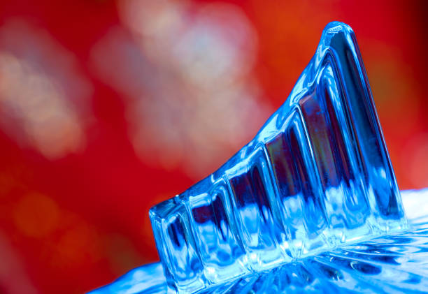 Abstract macro of a shiny glass handle