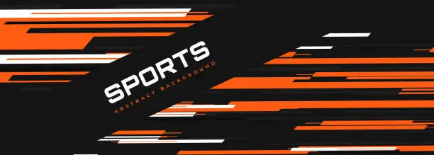 Vector illustration of Abstract sports background. Modern sports banner design with orange and white lines.