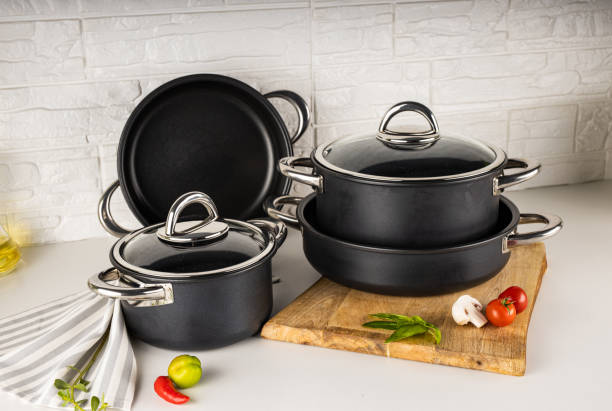 istock Angle shot of a cooking pot on a white surface. 1455559887