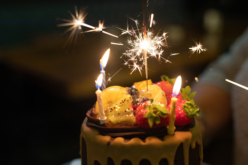 Birthday cake with candle