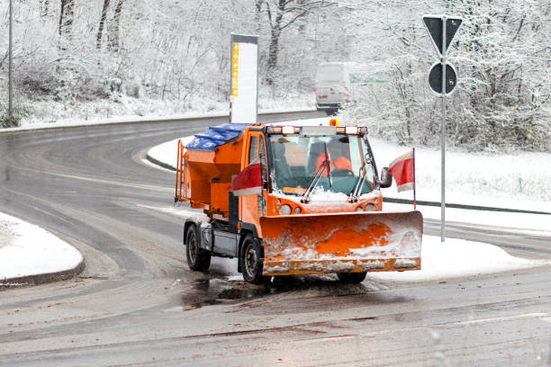 istock Snow plow mini truck - heavy snowfall 1455562268