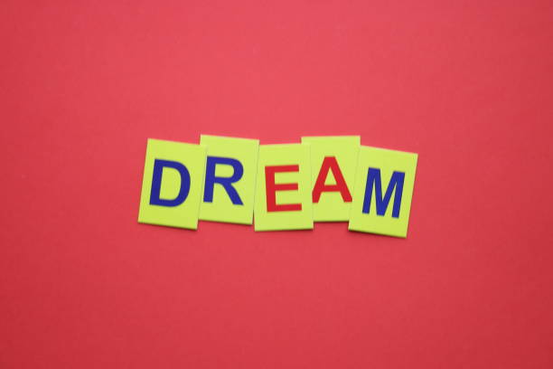 Dream creative concept. Inscription in yellow letters.