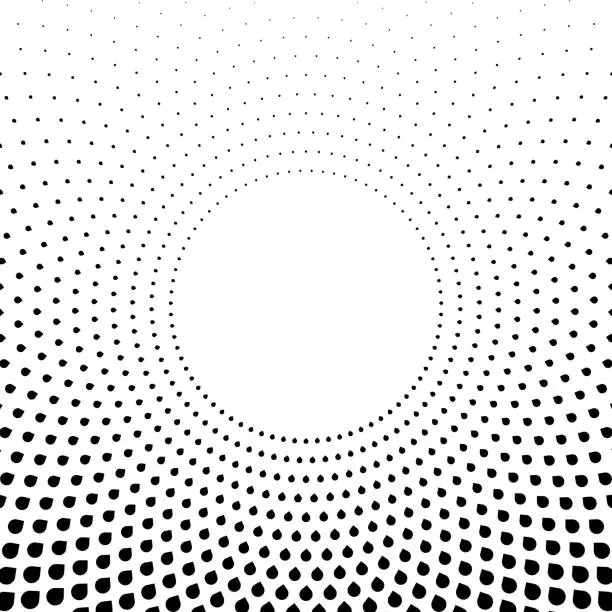 Vector illustration of Drops in circular pattern around copy space