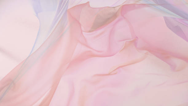 istock Pastel color transparent silk fabric flowing by wind 1455567726