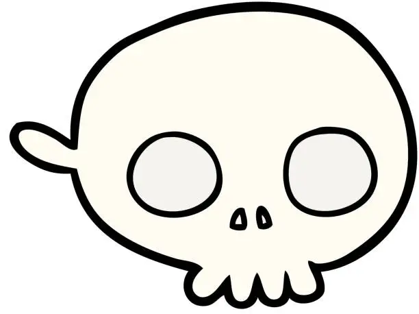 Vector illustration of cartoon spooky skull mask