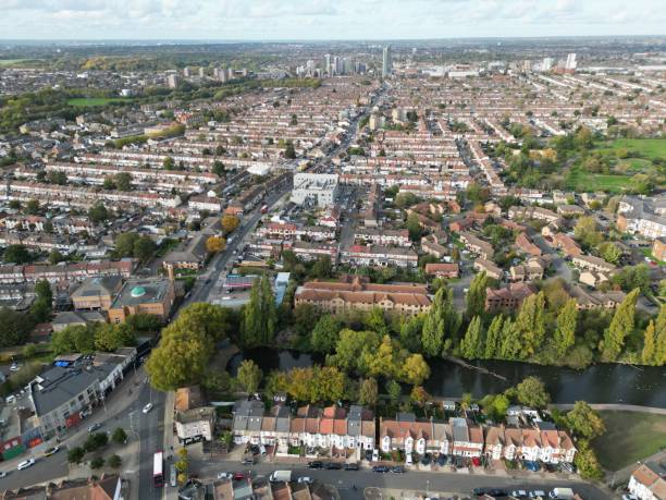 istock Ilford East London Aerial drone view high angle 1455571853