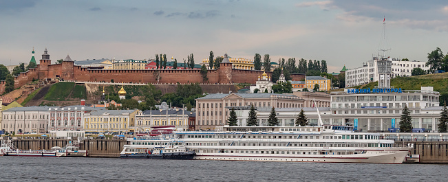 Nizhny Novgorod, Nizhny Novgorod Region, Russia - July 2022: Cruise ship in Nizhny Novgorod.