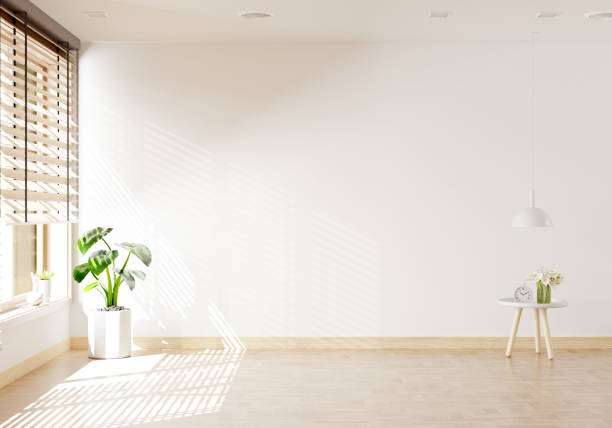 istock Blank living room interior with copy space, 3D rendering 1455580242