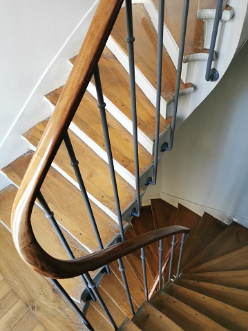 Beautiful wooden spiral staircase