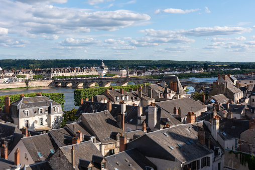 The city of Blois and the Loire River (Blois, Loir-et-Cher, Centre-Val de Loire, France)