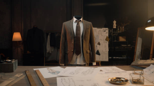 istock Mannequin with tailored suit in luxury atelier 1455583259