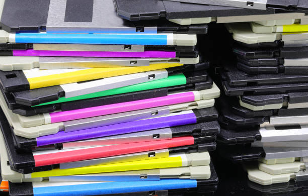 istock floppy disks used to save computer data in the 90s 1455585505