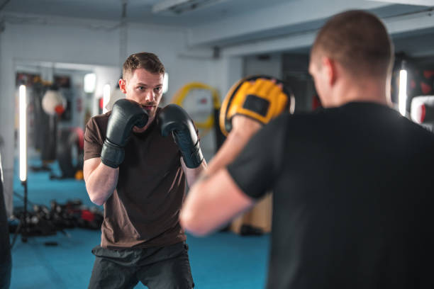istock Caucasian Males At Boxing Practice 1455587176