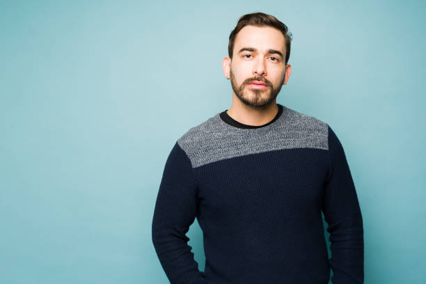 istock Serious somber caucasian man looking at the camera 1455591332
