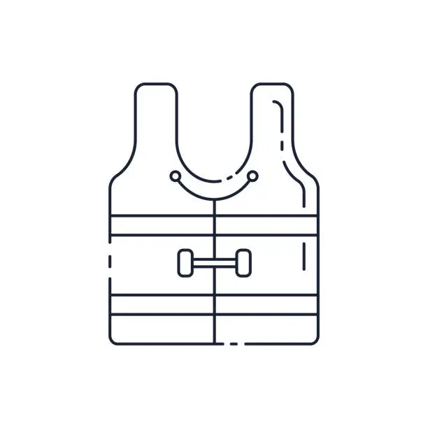 Vector illustration of Swim Vest Line Icon. Editable Stroke.