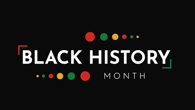 Black History Month card, background. 4k animation