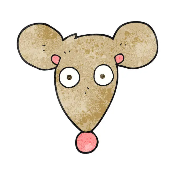 Vector illustration of freehand textured cartoon mouse