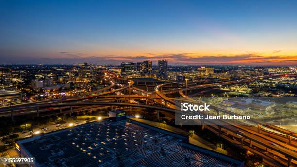 Frisco City Sunset Freeway Stock Photo - Download Image Now - Architecture, Blue, Bridge - Built Structure