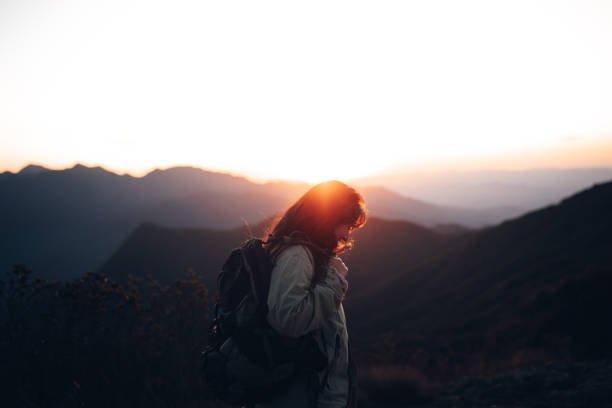 istock Backpacker at sunset in the mountains 1455601752