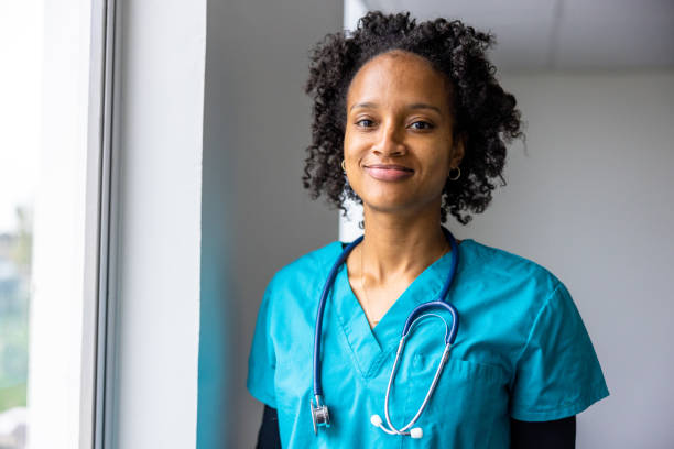 istock Portrait of a black nurse 1455610171