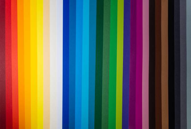 istock Image of colorful papers lined up vertically side by side. 1455612643