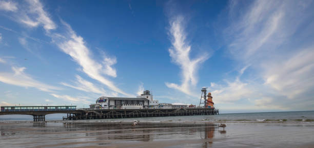 Bournemouth Beach and Pier during  early morning in England United Kingdom
