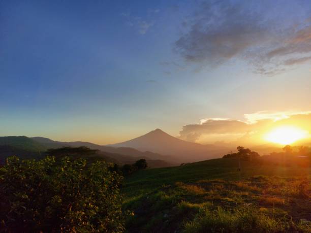 Mount Penanggungan is a small stratovolcano, immediately north of Arjuno-Welirang volcanic complex in East Java province, Java island, Indonesia. Mount Penanggungan is about 40 kilometers south of Surabaya, and can be seen from there on a clear day.