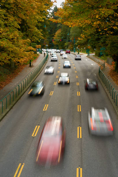 Rush Hour Traffic Motion Blur Vancouver