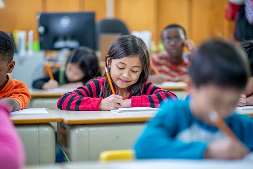 In Class Ework Students Working In Class Stock Photo - Download Image Now - Education ...